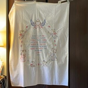 Vintage hand embroidered “Now I lay me down to sleep” prayer.